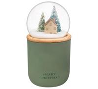 New Snow Globe Candle -Green, with A Serene Winter Scene On The Lid | Candle Creates A Warm and Inviting Glow.