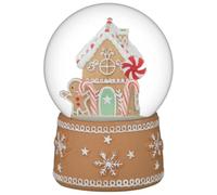 New Snow Globe - Christmas Decorative Water Globe Ornament with Glitter Snow Effect, Festive Gingerbread House & Carousel Design A-03 (Gingerbread House)