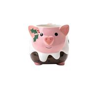 New Snowman Shaped Mug - Festive Christmas Cup, Adorable Snowman Design, Durable Earthenware, Microwave & Dishwasher Safe D-101 (Pig in A Pud)