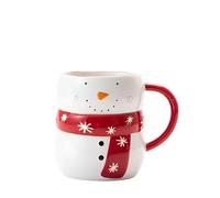 New Snowman Shaped Mug - Festive Christmas Cup, Adorable Snowman Design, Durable Earthenware, Microwave & Dishwasher Safe D-101 (Snowman)