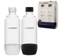 NEW SodaStream Bottle Set 2x1L JET White Black Dishwasher safe BPA-free