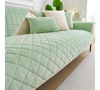New Sofa Cover Washable - Soft Milk Fleece Covers 1 2 3 Seater, Non-Slip Slipcovers, Couch for Sectional, L Shape Furniture Protector(Green,70x180cm (1 Piece))