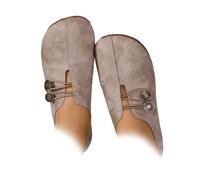 New Soft Leather Ladies Flat Shoes,Orthopedic Loafers for Women,Comfortable Soft Flats Sandals Slip-On Shoes (Light Brown,6)