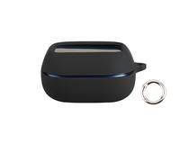 New Soft Silicone Case for JBL LIVE Beam 4 Wireless Earbuds Anti-scratch Shock-absorbing Drop-resistant Damage-proof Washable Protective Cover Sleeve Accessories with Buckle (Black)