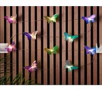 New Solar Fibre Optic Butterfly String Light, Colourful Butterflies with Fibre Optic Wings, Great for Outdoor Decoration, Ideal for Fences, Patios and Flower beds.
