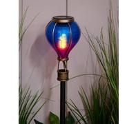 New Solar Hot Air Balloon Shaped Stake Light with 12 Soft Glow LEDs, Add A Fun & Colourful Touch to Your Garden, A Delightful Way to Add Light and Colour to Your Garden, Only 1 Provided - Blue