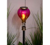 New Solar Hot Air Balloon Shaped Stake Light with 12 Soft Glow LEDs, Add A Fun & Colourful Touch to Your Garden, A Delightful Way to Add Light and Colour to Your Garden, Only 1 Provided - Pink