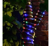New Solar Powered 10m Micro LED Rope Light with Multicolored LED Colour, Rechargeable Battery Included, Add Character & Create an Inviting, Ambient Glow in Your Garden At Night -B01
