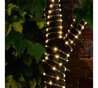 New Solar Powered 10m Micro LED Rope Light with Warm White LED Colour, Rechargeable Battery Included, Add Character & Create an Inviting, Ambient Glow in Your Garden At Night -B01