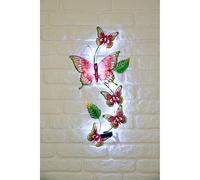 New Solar Powered Butterfly Wall Art With 16 Cool White LED Lights, This Solar Butterfly Garden Ornament Lights Up Your Outdoor Space With A Cosy and Ambient Glow, Perfect For Wall.