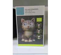 New Solar Powered Cat With Moving EYES - Cool White LEDs- Resin Solar Powered Outdoor Garden Decoration- -Rechargeable Battery Included-Cute Daytime Ornament and Solar Light at Night-B01