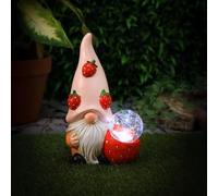 New Solar Powered Gonk with Fruit, Auto On At Dusk, Add Some Fruity Fun to Your Outdoor Space, Adding Character and Charm to Your Outdoor Space, No Wiring Required - Strawberry
