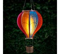 New Solar Powered XXL Hot Air Balloon, Realistic Flame Effect Ultra Bright LEDs, Rechargeable Battery Included, No Wiring Needed - Pink - Diameter: 30cm (Approx.) -B01