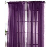 New Solid Color Voile Sheer Curtain Panel Window Curtains 100 * 200cm Deep Purple Portable and Useful