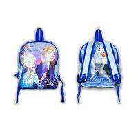 Frozen Unisex's Kids Girls Bright Blue, with The Characters Anna and Elsa on The Front and Olaf on The Back. Ideal, Preschool or Daycare, Disney School Backpacks, Regular