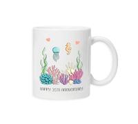 New Spirit Original 35th Anniversary Coral Anniversary Mug, Wedding Anniversary, Married, Marriage, Wife, Husband, Celebrate, Celebration