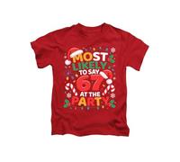 New Spirit Original 6 7, Most Likely to say 67, Iconic Meme Novelty Viral Christmas Xmas six Seven Tee T-Shirt Funny Unisex T Shirt Top Red