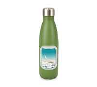 New Spirit Original Airplane window screw top stainless steel water bottle drinks cup bottles refill holiday summer travel (Military green)