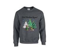 New Spirit Original Best Christmas by par! Xmas festive golf golfer golfing meme novelty Unisex Funny Adults Sweatshirt Jumper Dark Heather