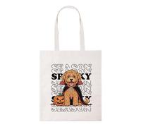 New Spirit Original Cavapoo Spooky, dog dogs puppy halloween autumn ghost witch pumpkin tote bag cotton shopper shopping bags reusable