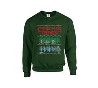 New Spirit Original Christmas things montage, xmas meme festive winter monsters novelty Unisex Funny Adults Sweatshirt Jumper Forest Green