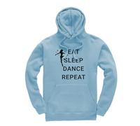 New Spirit Original Dancing, Eat sleep dance repeat, dancer, dance Unisex Funny Kids Hoodie Jumper Sky Blue