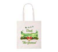 New Spirit Original Deck the greens, golf golfer golfing xmas festive winter christmas novelty tote bag cotton shopper shopping bags reusable