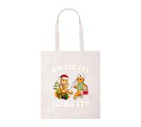 New Spirit Original Did you try icing it? gingerbread meme novelty silly christmas xmas festive santa tote bag cotton shopper shopping bags reusable