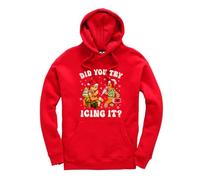 New Spirit Original Did you try icing it? gingerbread meme novelty silly christmas xmas festive santa Jumper Unisex Funny Adults Hoodie Jumper Red