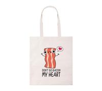 New Spirit Original Don't go bacon my heart tote bag, food, cooking, shopping bag, shopper bag, reusable bag