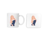 New Spirit Original Drawn illustration of Sabrina Carpenter Trending Trend Cute mug and coaster drinking set tea and coffee set cute mug and coaster aesthetic fun funny pretty