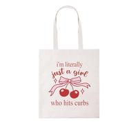New Spirit Original Driving, I'm literally just a girl who hits curbs tote bag cotton shopper bags trending meme novelty funny joke humour driver drive car memes driving jokes