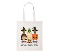 New Spirit Original Duck duck boo, halloween spooky autumn pumpkin ghost witch cute cool novelty fun pun tote bag cotton shopper shopping bags reusable