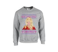 New Spirit Original Have a holly dolly christmas Unisex Funny Adults Sweatshirt Jumper Heather Grey
