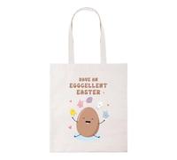 New Spirit Original Have an eggcellent easter, spring novelty eggs pun joke happy easter cute cool tote bag cotton shopper shopping bag resable