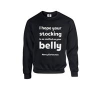 New Spirit Original Hope your stocking is stuffed, christmas meme xmas festive novelty humour british comedy joke Unisex Funny Adults Sweatshirt Jumper Black