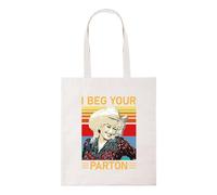 New Spirit Original I beg your parton tote bag cotton shopper shopping bag reusable bags meme novelty funny fun humour cool iconic