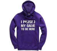 New Spirit Original I Paused My Game to Be Here Gaming Gamer Unisex Kids Boys Girls Hoodie Gaming Jumper 12/13 Purple