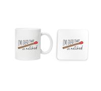 New Spirit Original I'm Glad That we Matched Mug and Coaster, Funny, Fun, Dating, Relationship Joke, Humour