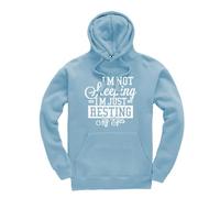 New Spirit Original I'm not sleeping, I'm just resting my eyes tired sleep Jumper Unisex Funny Adults Hoodie Jumper Sky Blue