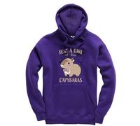 New Spirit Original Just a girl who loves capybaras animal animals Unisex Funny Kids Hoodie Jumper Purple
