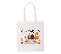 New Spirit Original Just a spooky goose, happy halloween autumn pumpkin witch bat skeleton spider tote bag cotton shopper shopping bags reusable
