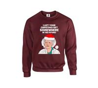 New Spirit Original Left you gift in the future santa christmas xmas festive meme novelty comedy humour joke Unisex Funny Adults Sweatshirt Jumper Maroon