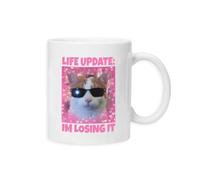 New Spirit Original Life Update cat I'm Loosing in cat Meme Cats Novelty Pun Mug Drinking Cup Tea and Coffee Cups Cute Mug Aesthetic Fun Funny Pretty