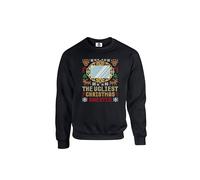 New Spirit Original Mirror ugly sweater, novelty retro christmas xmas festive rude joke pun pun humerous Unisex Funny Kids Sweatshirt Jumper Black