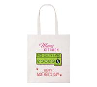 New Spirit Original Mums Kitchen rating, mothers day cute humerous novelty meme cook chef tote bag cotton shopper shopping bags reusable