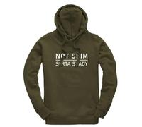 New Spirit Original Not slim sorta shady joke humour Jumper Unisex Funny Adults Hoodie Jumper Military Green