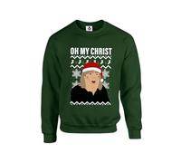 New Spirit Original Pam meme oh my christ christmas xmas festive novelty Unisex Funny Adults Sweatshirt Jumper Forest Green