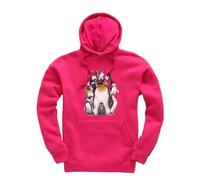 New Spirit Original Penguin montage, penguins cute animal animals Jumper Unisex Funny Adults Hoodie Jumper Hot Pink