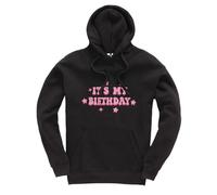 New Spirit Original Pink stars bubble text it's my birthday Unisex Funny Kids Hoodie Jumper